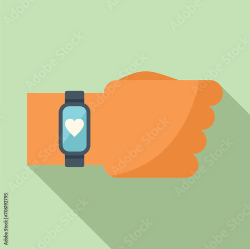 Palpitating fitness band icon flat vector. Health effect. Pain heart