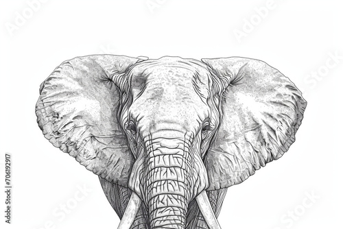drawing a stroke style elephant
