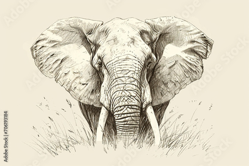 drawing a stroke style elephant