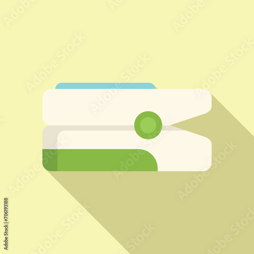 Palpitating check equipment icon flat vector. Person sick. Healthy heart