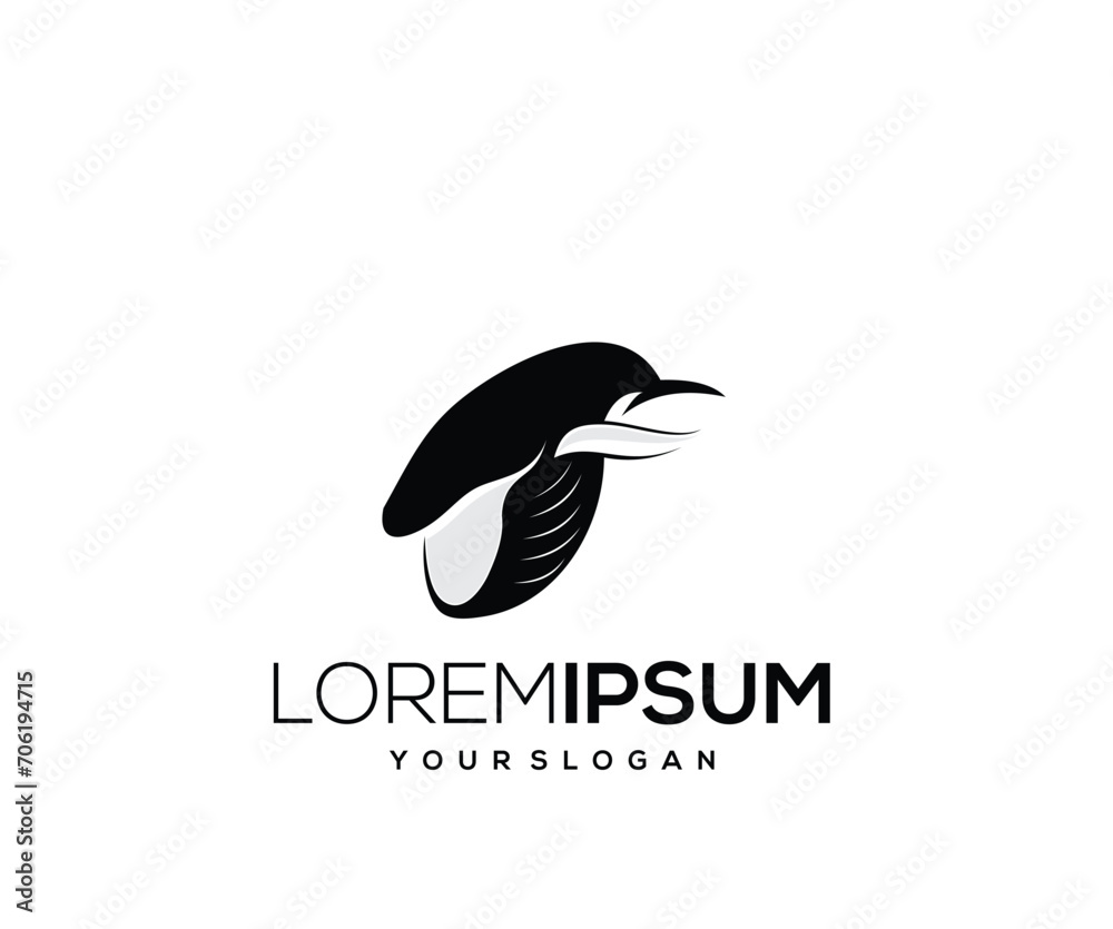 Obraz premium Whale Fish Silhouette Design Logo