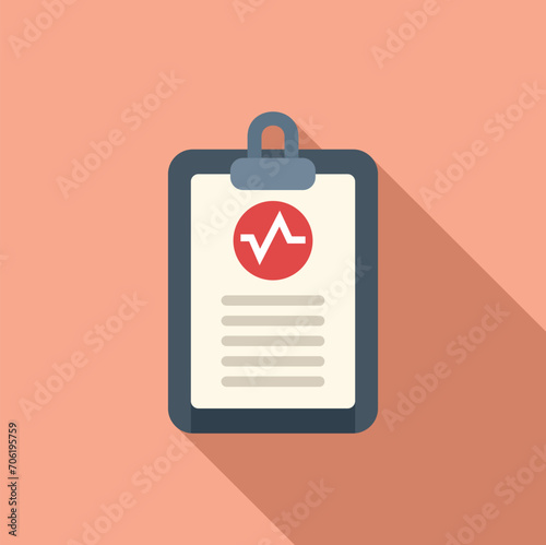 Heart health clipboard icon flat vector. Body female ailment. Stomach assistance