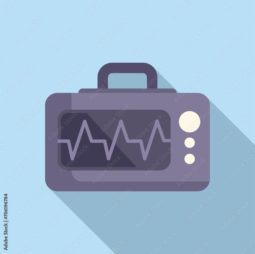 Monitor event heart icon flat vector. Impact sick. Cardiac pain problem Monitor event heart icon flat vector. Impact sick. Cardiac pain problem