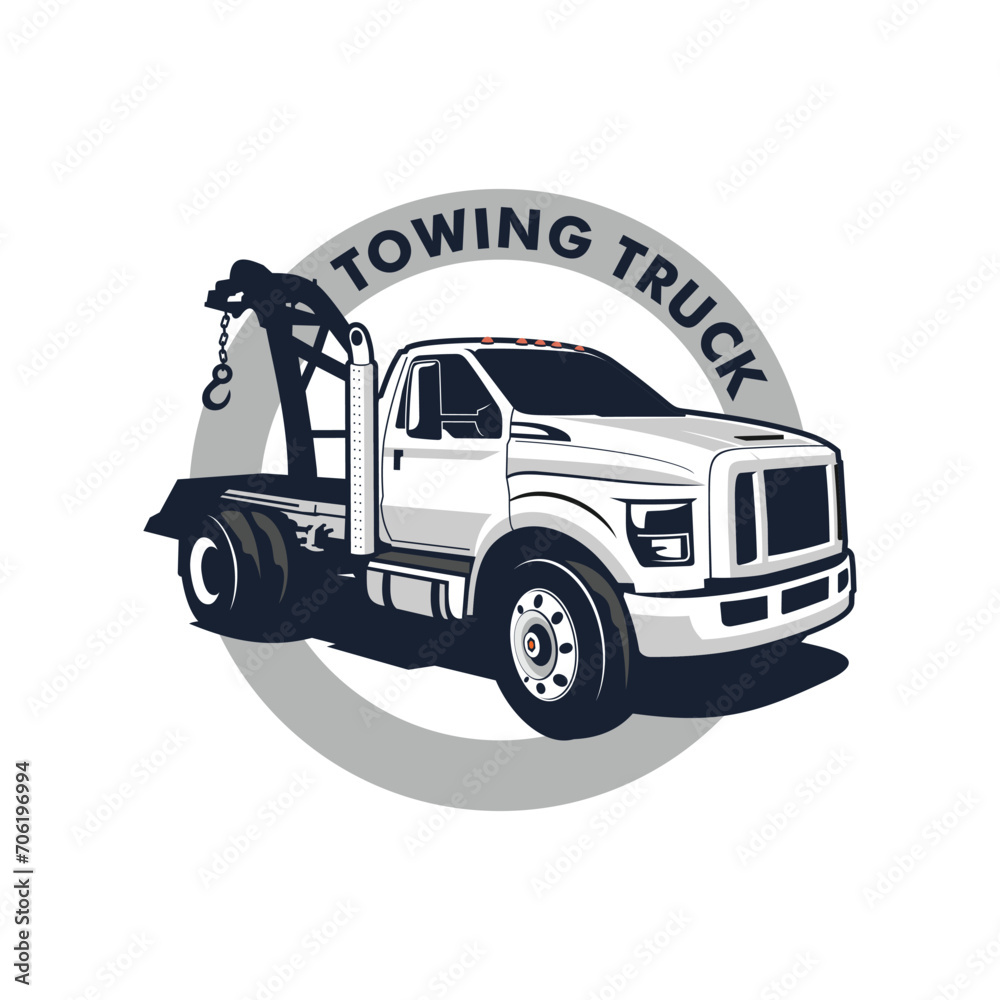 car illustration truck vector towing truck service car logo design ...