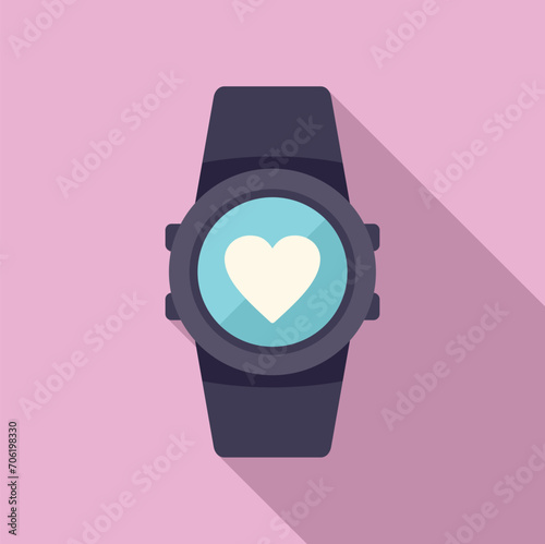 Modern smartwatch icon flat vector. Man sick disease. Aged cardiac problem