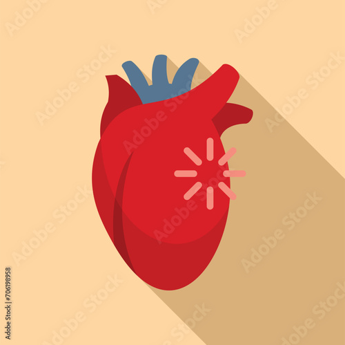 Loading healthy heart icon flat vector. Patient impact. Heart effect
