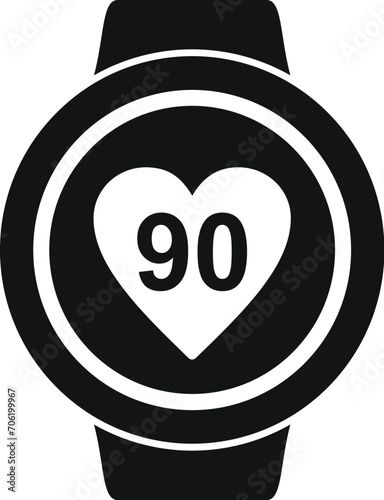 Smartwatch palpitating icon simple vector. Health pain chest. Check cardiac effect