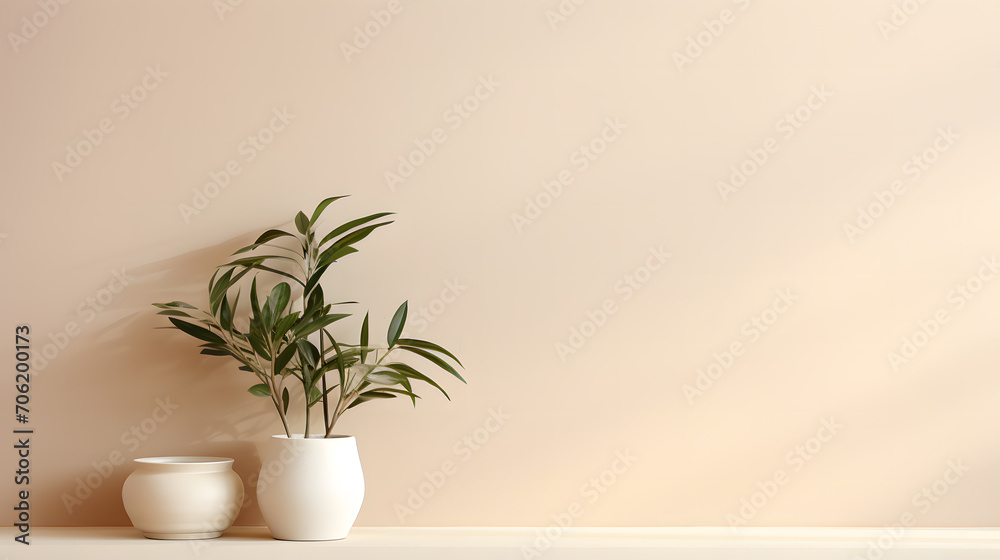 aesthetic cream color wall background with flower in vase aesthetic cream color wall background with flower in vase