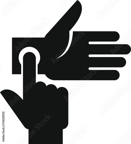 Check palpitating finger icon simple vector. Anatomy heart beat. Man disease