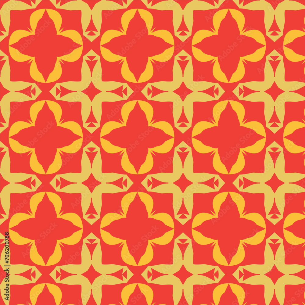 Symmetrical Bloom Dance: Seamless Floral Abstract Pattern Design Symmetrical Bloom Dance: Seamless Floral Abstract Pattern Design