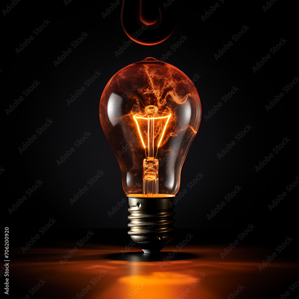 One of Lightbulb glowing among shutdown light bulb in dark area with copy space for creative thinking , problem solving solution and outstanding concept by 4k One of Lightbulb glowing among shutdown light bulb in dark area with copy space for creative thinking , problem solving solution and outstanding concept by 4k