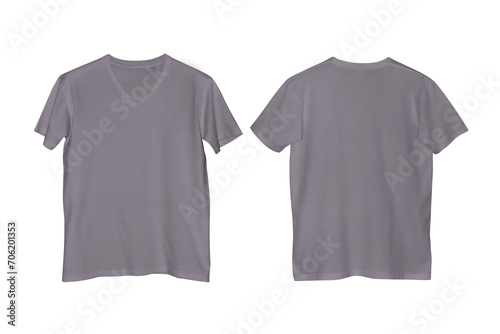 Unisex Plain Storm V-Neck Short Sleeve T-Shirt with Transparent Background