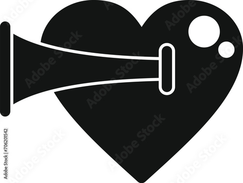 Heart rate sound icon simple vector. Aorta healthy effect. Body female