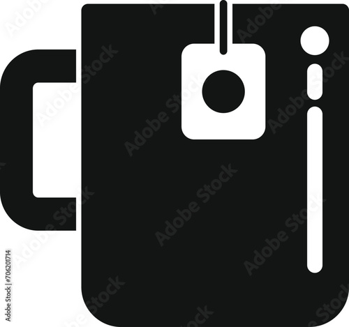 Relax tea mug icon simple vector. Man heart disease. Person sick drink