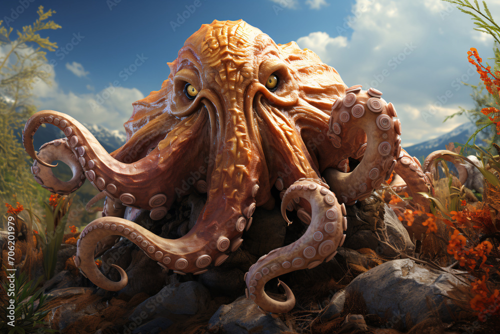 Octopus is angry