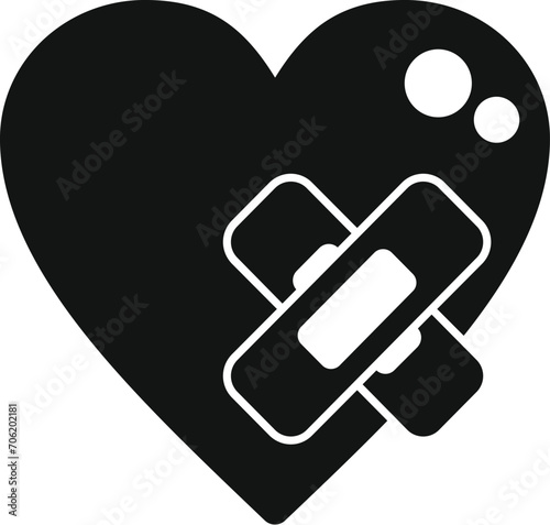 Sick heart person icon simple vector. Pain impact. Unhealthy palpitating impact