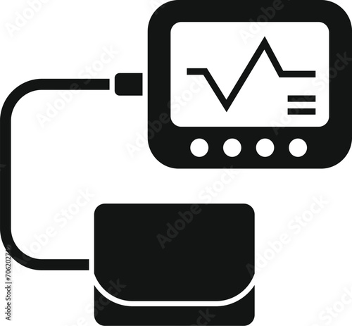 Cardiac home monitor device icon simple vector. Pain heart. Impact disease