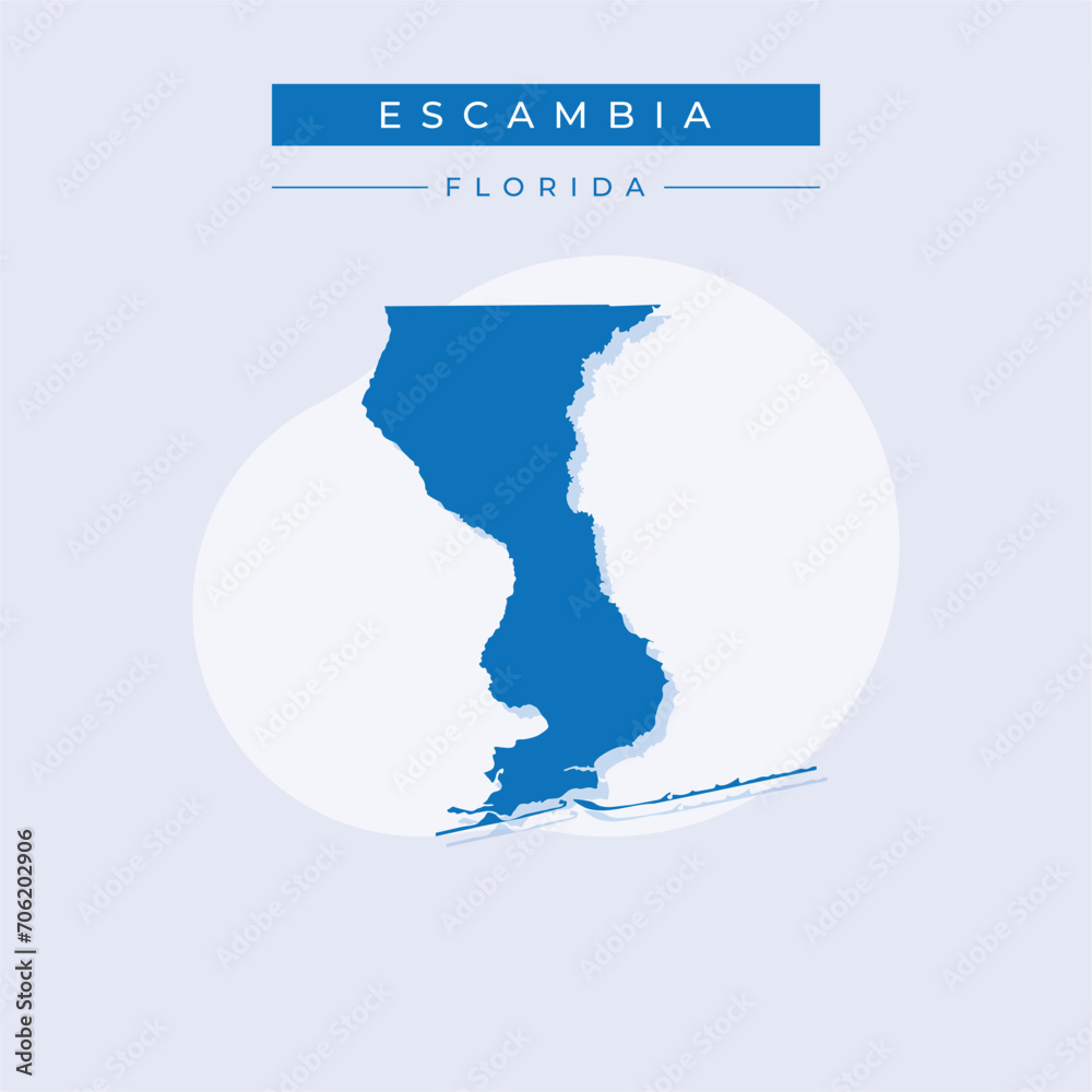 Vector illustration vector of Escambia map Florida