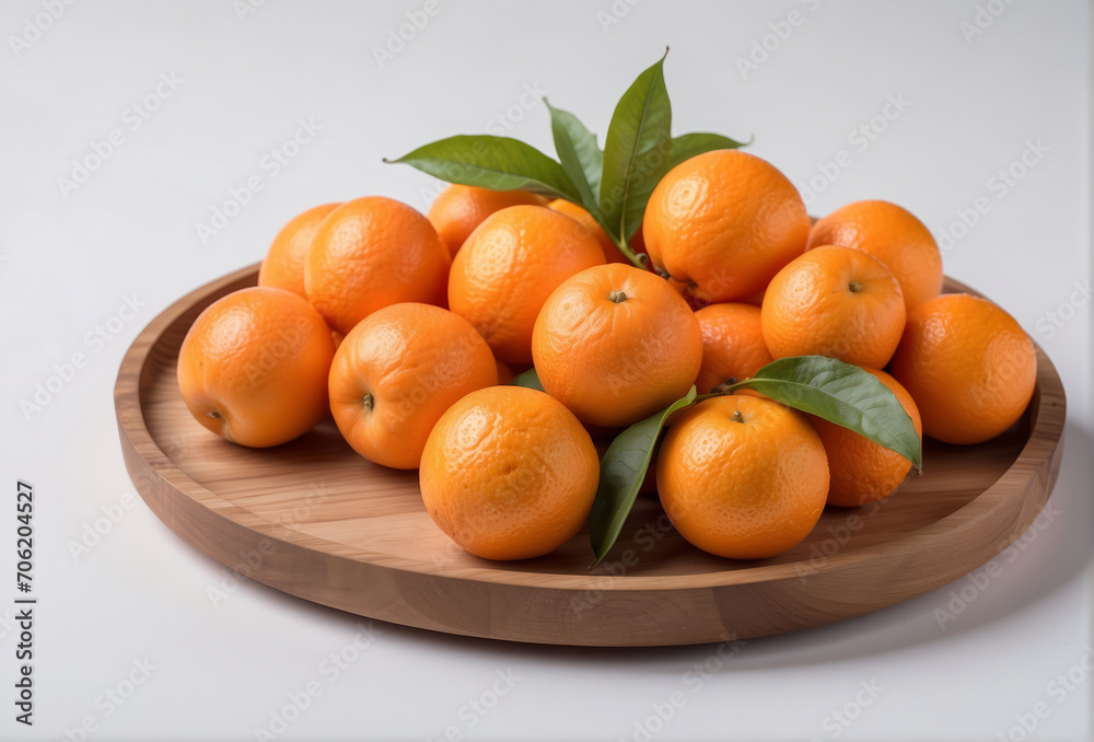 tangerines on a table, oranges chinese new year traditional fruits in a wooden plate, isolated white background tangerines on a table, oranges chinese new year traditional fruits in a wooden plate, isolated white background