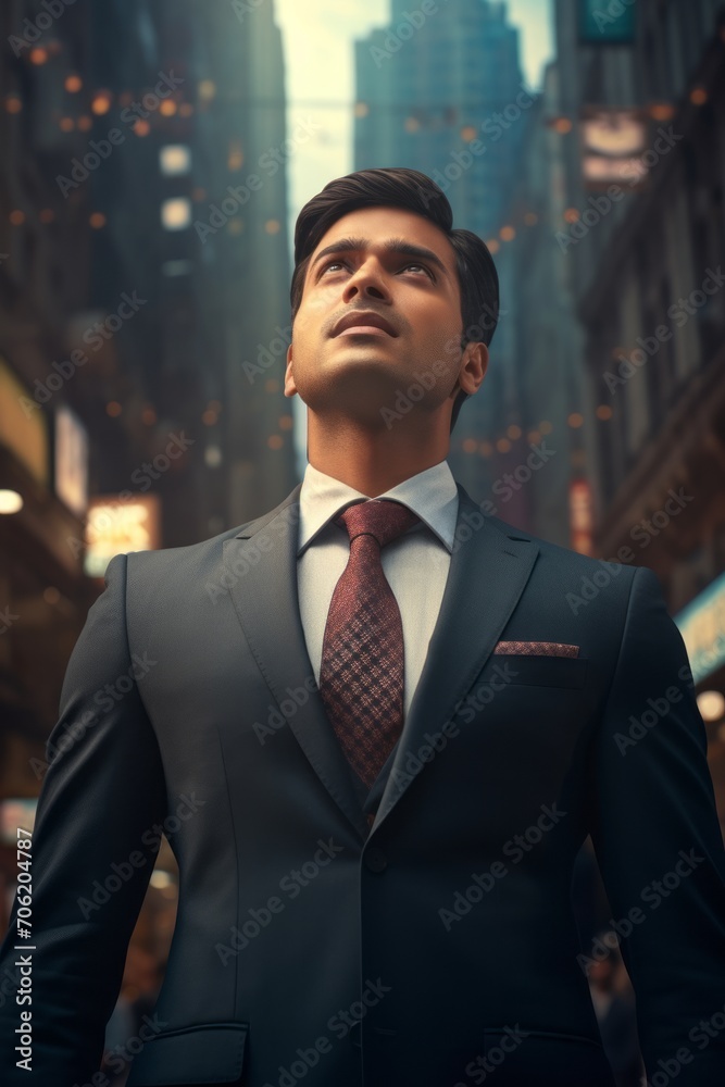 Close-Up View of Indian Businessman's Confidence Close-Up View of Indian Businessman's Confidence