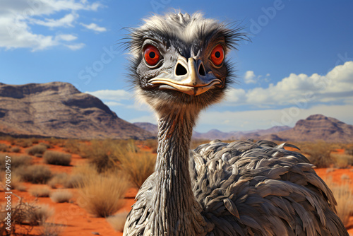 Red-eyed ostrich