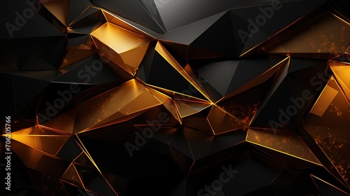 Abstract black and golden background. Created with Ai