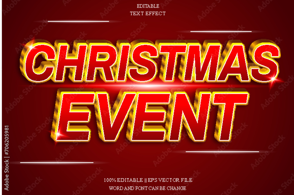 Christmas Event Editable Text Effect Emboss Gradient Style