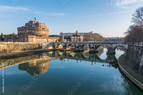 Tiber river in Rome, Italy photo