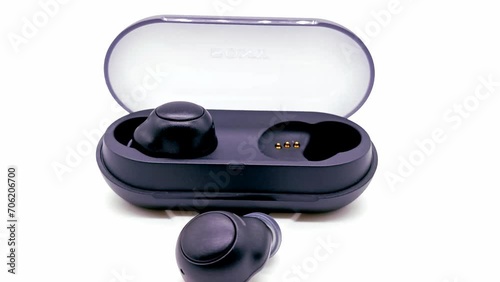 Wireless Earbuds isolated on white background
