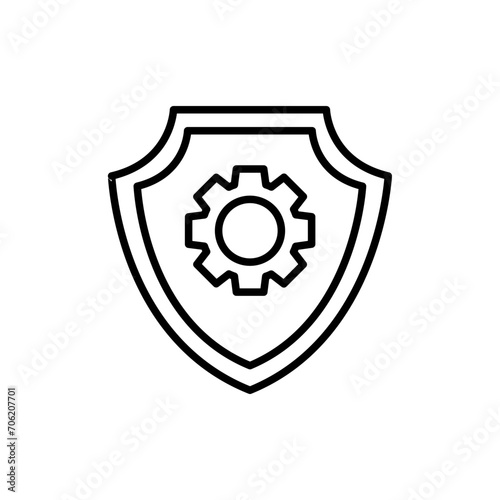 Protection setting outline icons, minimalist vector illustration ,simple transparent graphic element .Isolated on white background