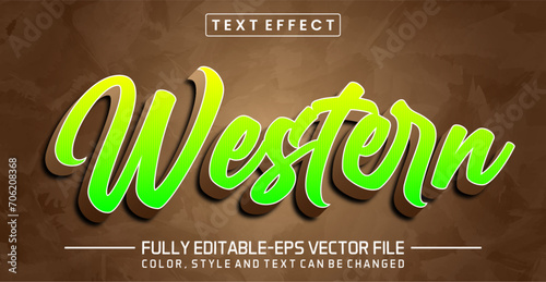 Western text editable style effect