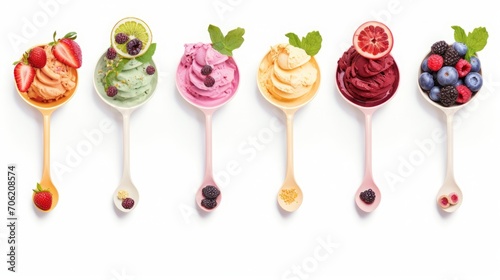 Colorful Ice Cream Cones Topped with Berries