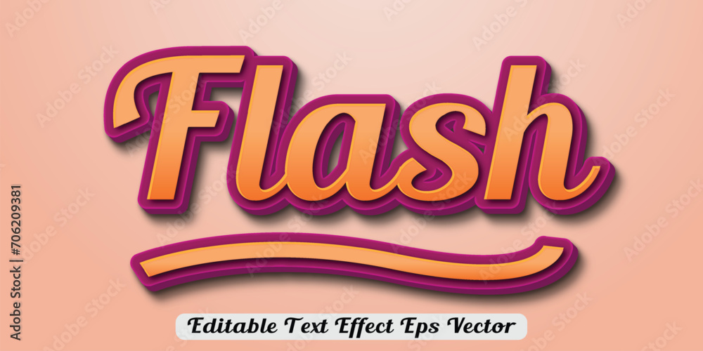 Flash 3d Text Effect Editable 3D Style eps vector
