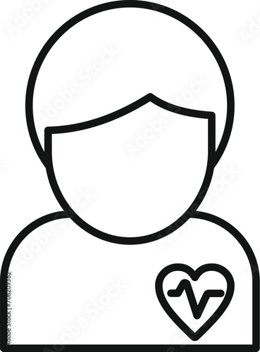 Event heart effect icon outline vector. Disease impact sick. Angina aorta