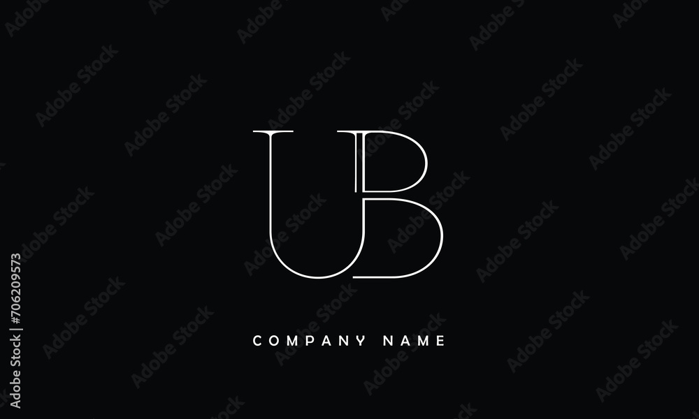 BU, UB, B, U Abstract Letters Logo Monogram BU, UB, B, U Abstract Letters Logo Monogram