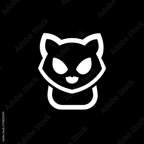 cute cat face logo design