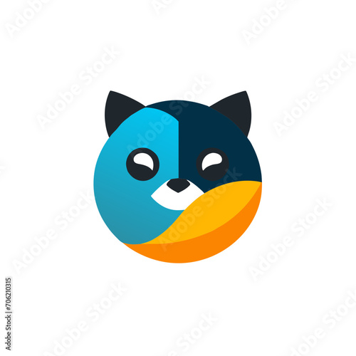 cute cat face logo design