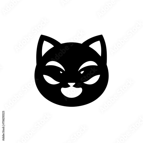 cute cat face logo design
