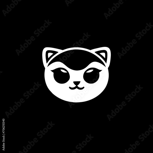cute cat face logo design