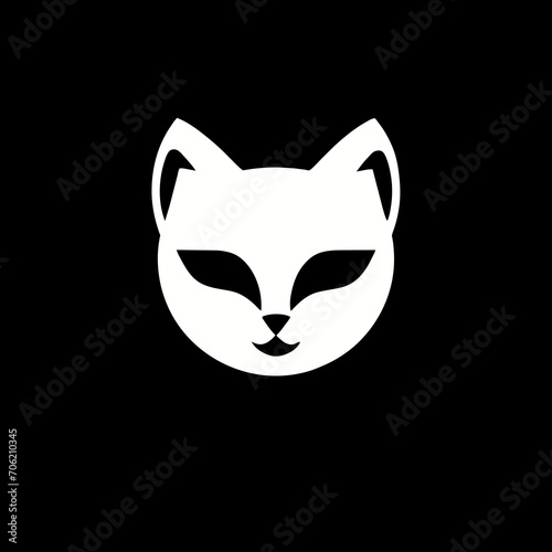 cute cat face logo design
