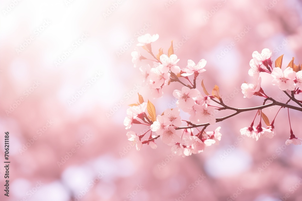 Delicate beautiful background with blooming flowers. A card for Easter, Women's Day, Mother's Day, Valentine's Day with a place for text.