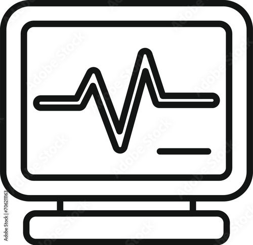 Hospital heart monitor icon outline vector. Anatomy fear. Body female health