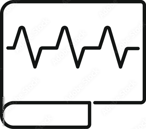 Health heart paper icon outline vector. Person sick disease. Cardiac emotion photo