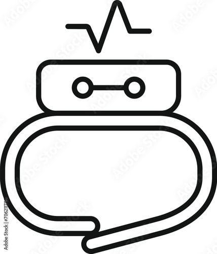 Heart rate hand device icon outline vector. Person sick. Old pain aorta