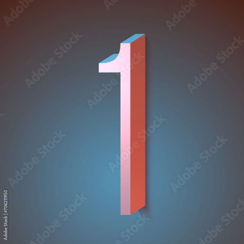 Free Download set of pink 3d numbers on dark background, 3d illustration, graphic design and lettering, one - GFXLoad