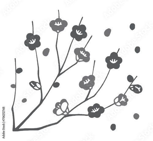 シンプルな梅の花