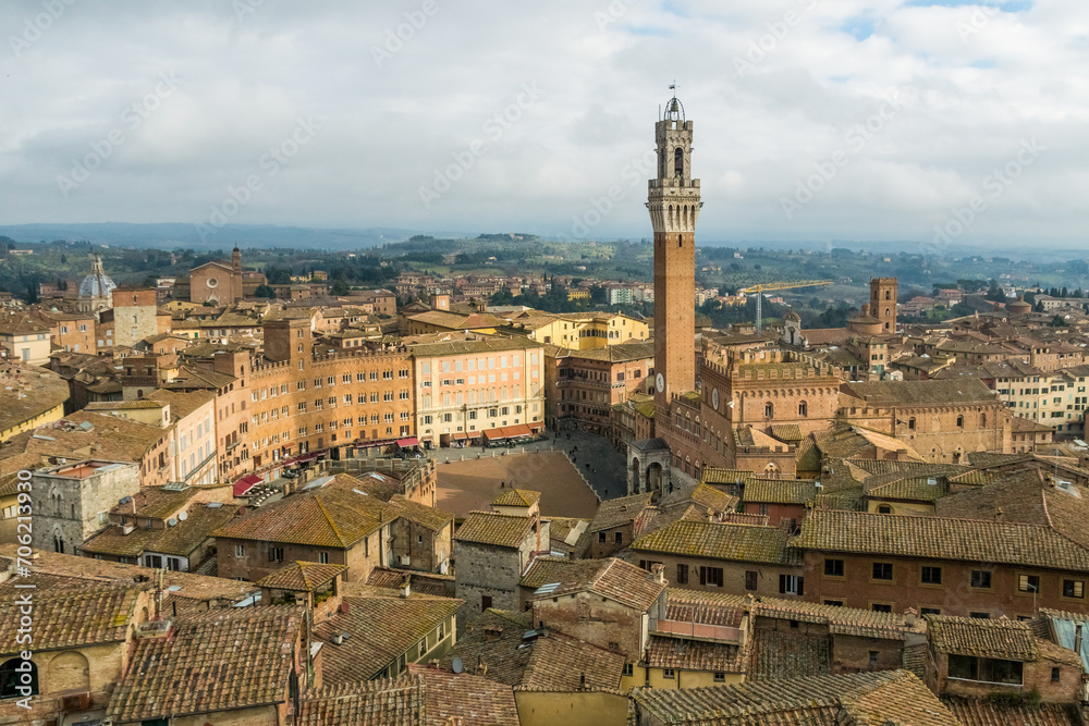 Medieval city of Siena, Italy