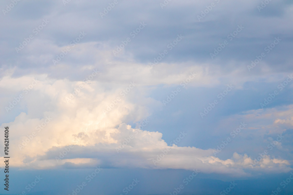 Beautiful white fluffy clouds on blue sky in rainy season. Beautiful white fluffy clouds on blue sky in rainy season.