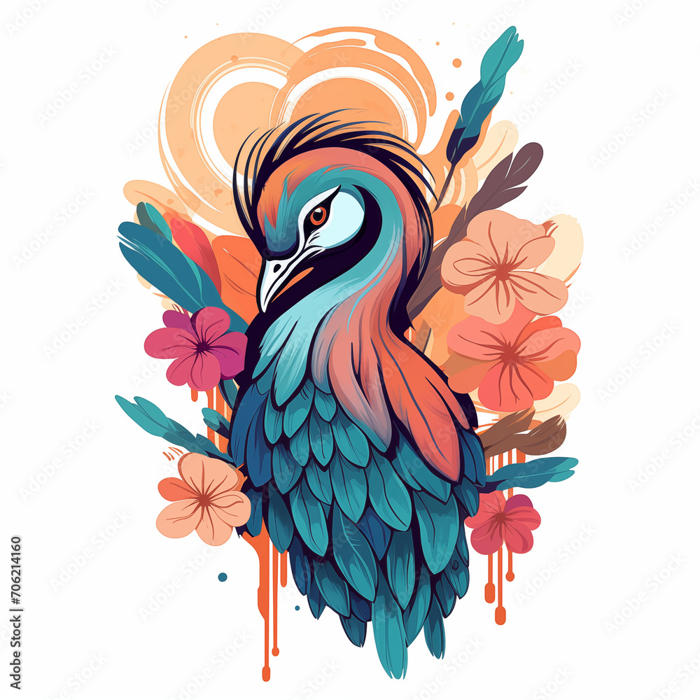 Obraz premium bird with flowers