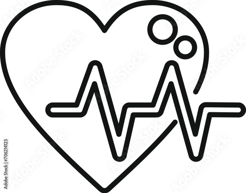 Heart rate beat icon outline vector. Healthy person. Impact aged body